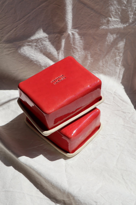 Red Cherry Butter Dish
